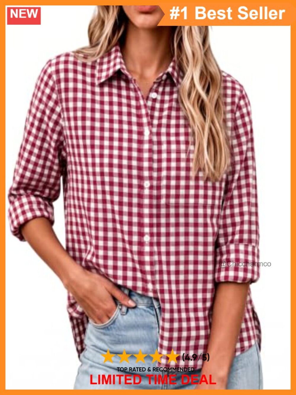 Womens 100% Cotton Oxford Button Down Shirt Long Sleeve Classic Fit Blouse